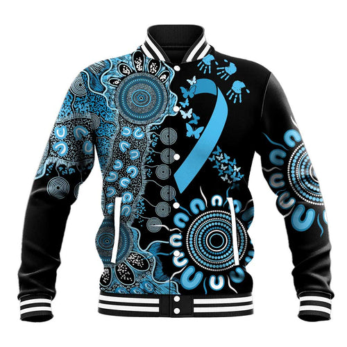 Prostate Cancer Awareness Personalised Baseball Jacket Aboriginal Ribbon Dot Painting