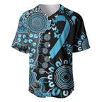 Prostate Cancer Awareness Personalised Baseball Jersey Aboriginal Ribbon Dot Painting