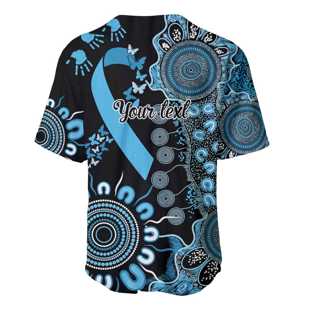 Prostate Cancer Awareness Personalised Baseball Jersey Aboriginal Ribbon Dot Painting