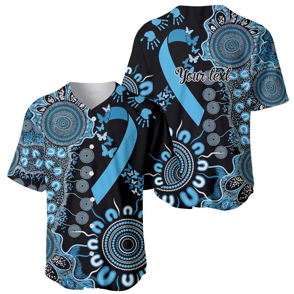 Prostate Cancer Awareness Personalised Baseball Jersey Aboriginal Ribbon Dot Painting
