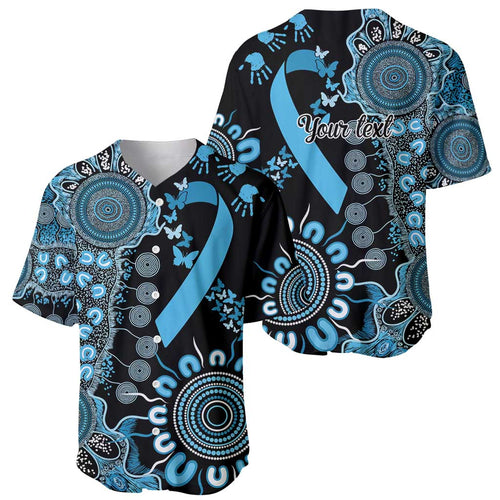 Prostate Cancer Awareness Personalised Baseball Jersey Aboriginal Ribbon Dot Painting