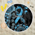 Prostate Cancer Awareness Personalised Beach Blanket Aboriginal Ribbon Dot Painting