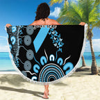 Prostate Cancer Awareness Personalised Beach Blanket Aboriginal Ribbon Dot Painting