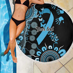 Prostate Cancer Awareness Personalised Beach Blanket Aboriginal Ribbon Dot Painting