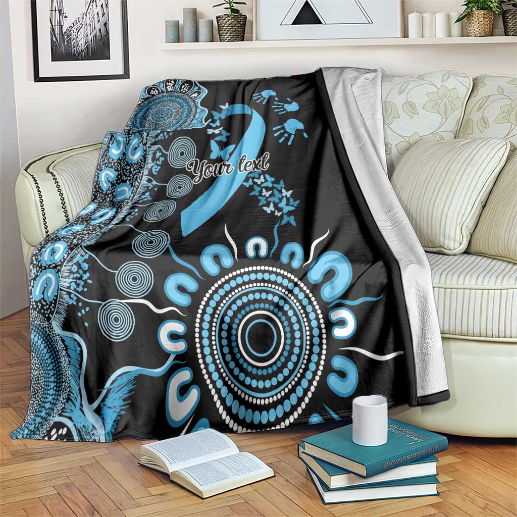 Prostate Cancer Awareness Personalised Blanket Aboriginal Ribbon Dot Painting
