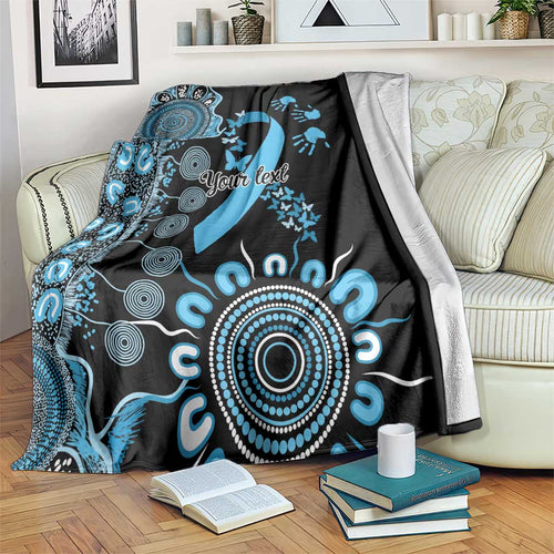 Prostate Cancer Awareness Personalised Blanket Aboriginal Ribbon Dot Painting