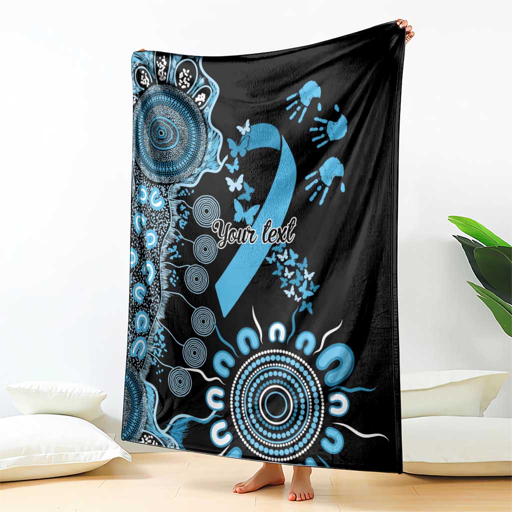 Prostate Cancer Awareness Personalised Blanket Aboriginal Ribbon Dot Painting