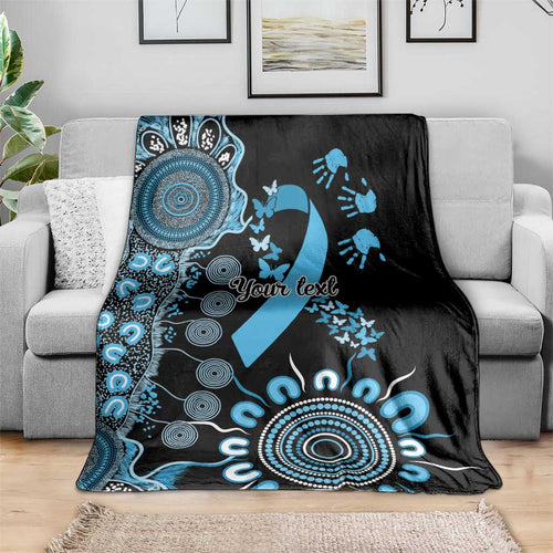 Prostate Cancer Awareness Personalised Blanket Aboriginal Ribbon Dot Painting