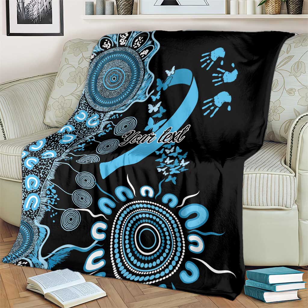 Prostate Cancer Awareness Personalised Blanket Aboriginal Ribbon Dot Painting