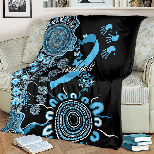 Prostate Cancer Awareness Personalised Blanket Aboriginal Ribbon Dot Painting