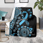 Prostate Cancer Awareness Personalised Blanket Aboriginal Ribbon Dot Painting