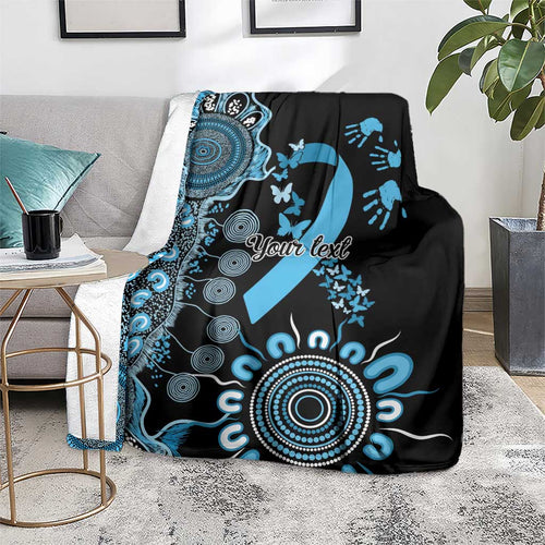 Prostate Cancer Awareness Personalised Blanket Aboriginal Ribbon Dot Painting