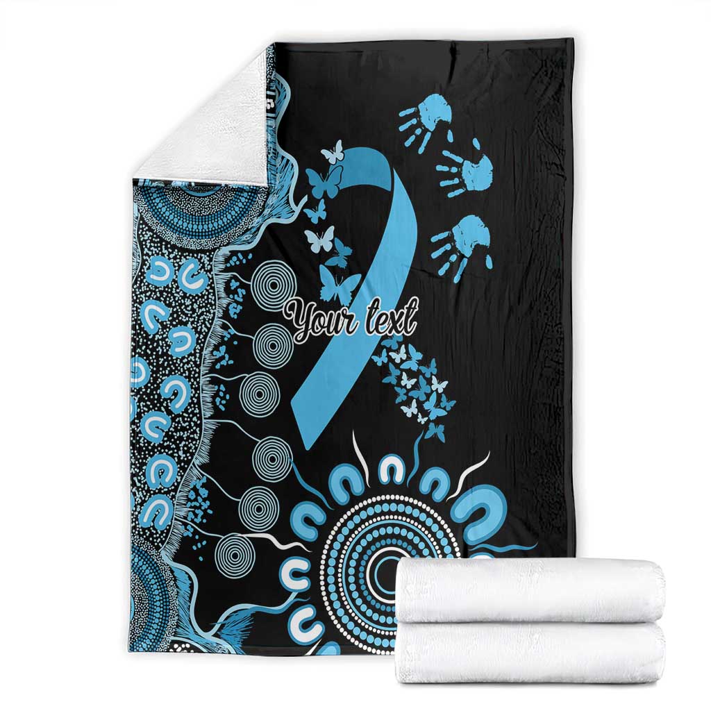 Prostate Cancer Awareness Personalised Blanket Aboriginal Ribbon Dot Painting