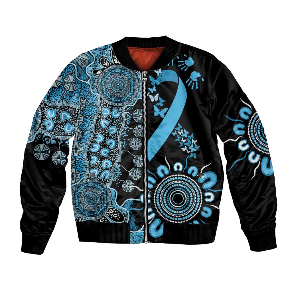 Prostate Cancer Awareness Personalised Bomber Jacket Aboriginal Ribbon Dot Painting