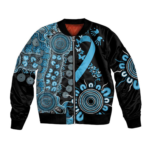 Prostate Cancer Awareness Personalised Bomber Jacket Aboriginal Ribbon Dot Painting