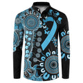 Prostate Cancer Awareness Personalised Button Sweatshirt Aboriginal Ribbon Dot Painting