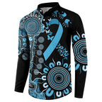 Prostate Cancer Awareness Personalised Button Sweatshirt Aboriginal Ribbon Dot Painting