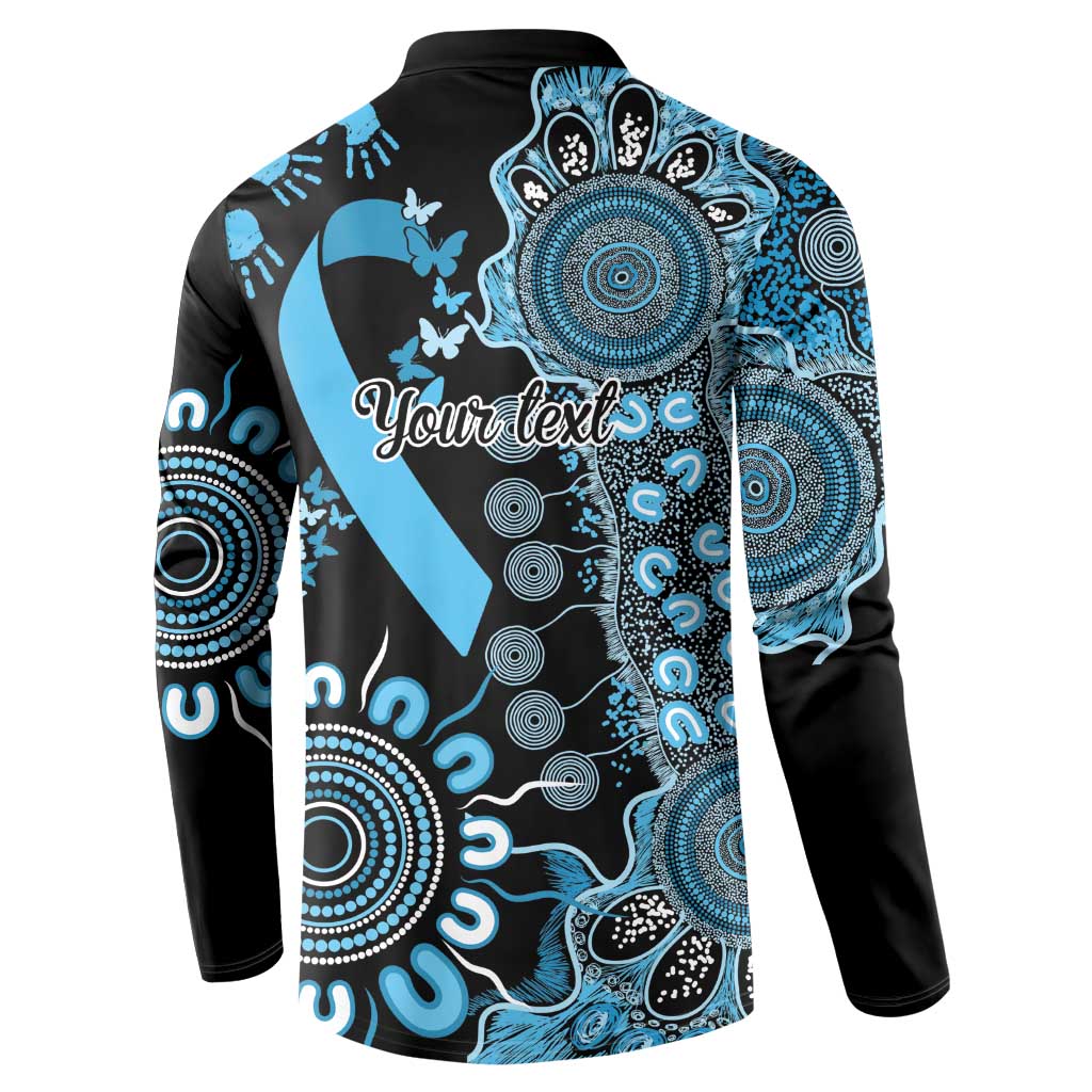 Prostate Cancer Awareness Personalised Button Sweatshirt Aboriginal Ribbon Dot Painting