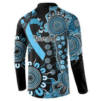 Prostate Cancer Awareness Personalised Button Sweatshirt Aboriginal Ribbon Dot Painting