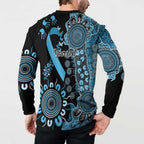 Prostate Cancer Awareness Personalised Button Sweatshirt Aboriginal Ribbon Dot Painting