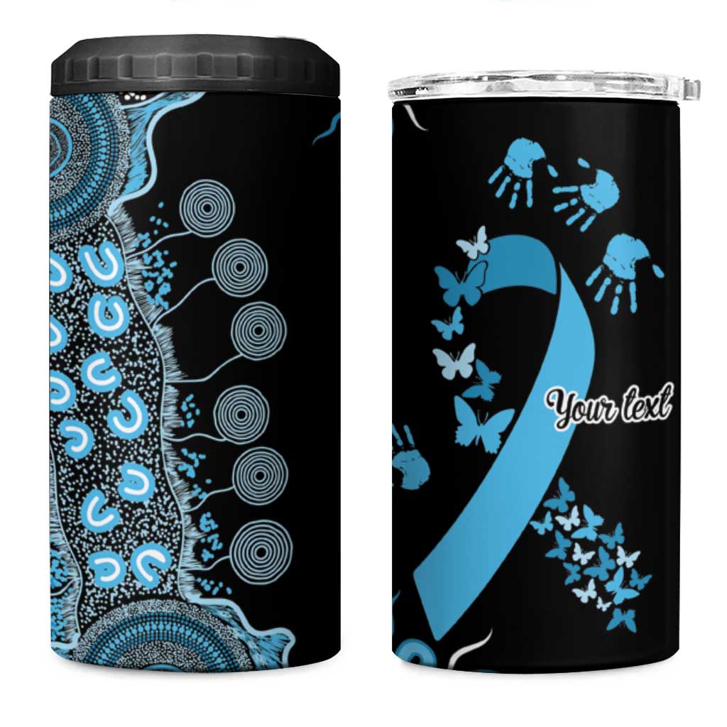 Prostate Cancer Awareness Personalised 4 in 1 Can Cooler Tumbler Aboriginal Ribbon Dot Painting