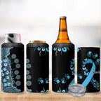 Prostate Cancer Awareness Personalised 4 in 1 Can Cooler Tumbler Aboriginal Ribbon Dot Painting