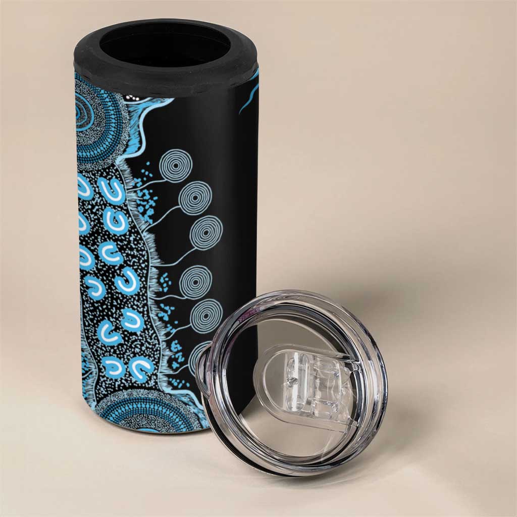 Prostate Cancer Awareness Personalised 4 in 1 Can Cooler Tumbler Aboriginal Ribbon Dot Painting