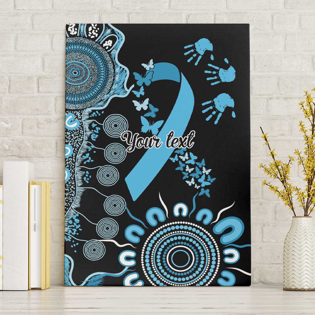 Prostate Cancer Awareness Personalised Canvas Wall Art Aboriginal Ribbon Dot Painting