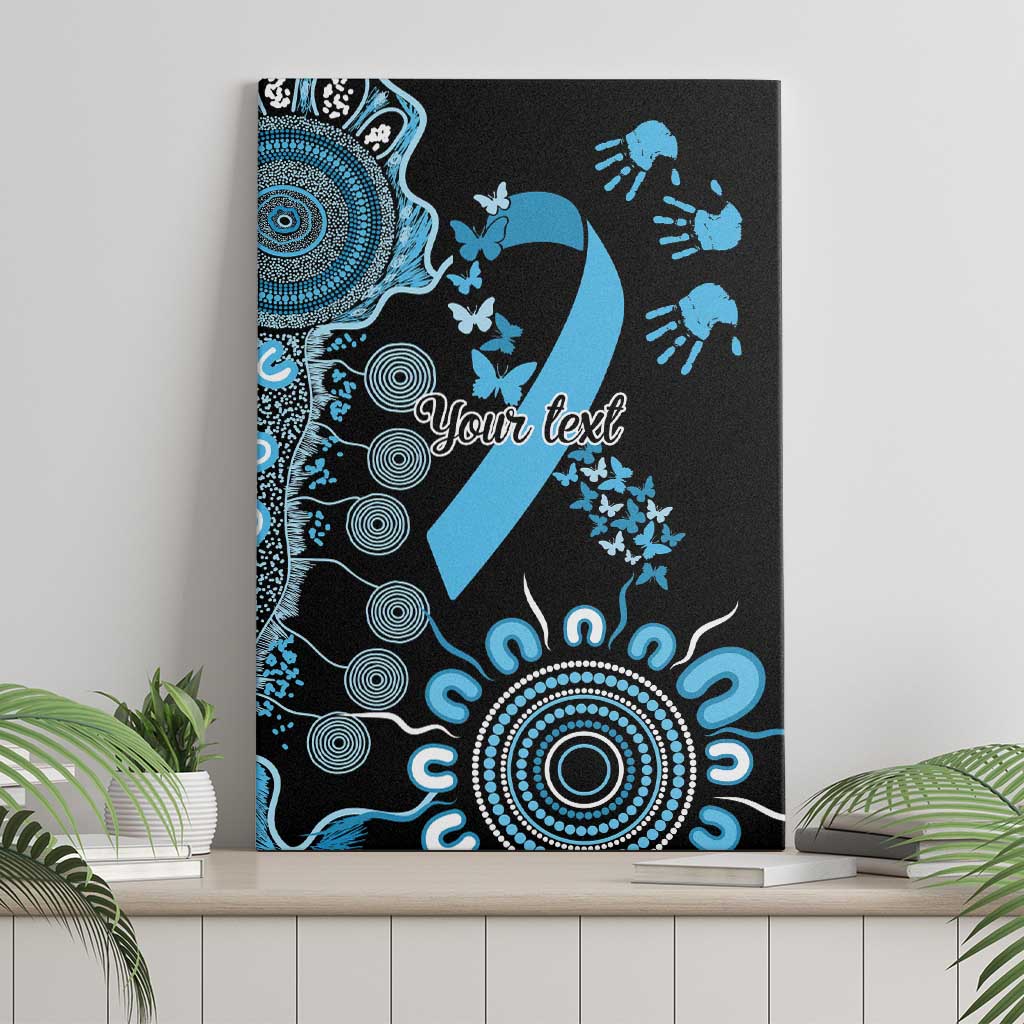 Prostate Cancer Awareness Personalised Canvas Wall Art Aboriginal Ribbon Dot Painting