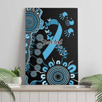 Prostate Cancer Awareness Personalised Canvas Wall Art Aboriginal Ribbon Dot Painting