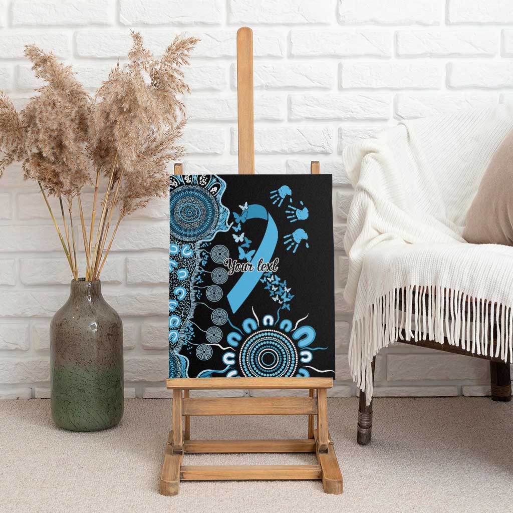 Prostate Cancer Awareness Personalised Canvas Wall Art Aboriginal Ribbon Dot Painting