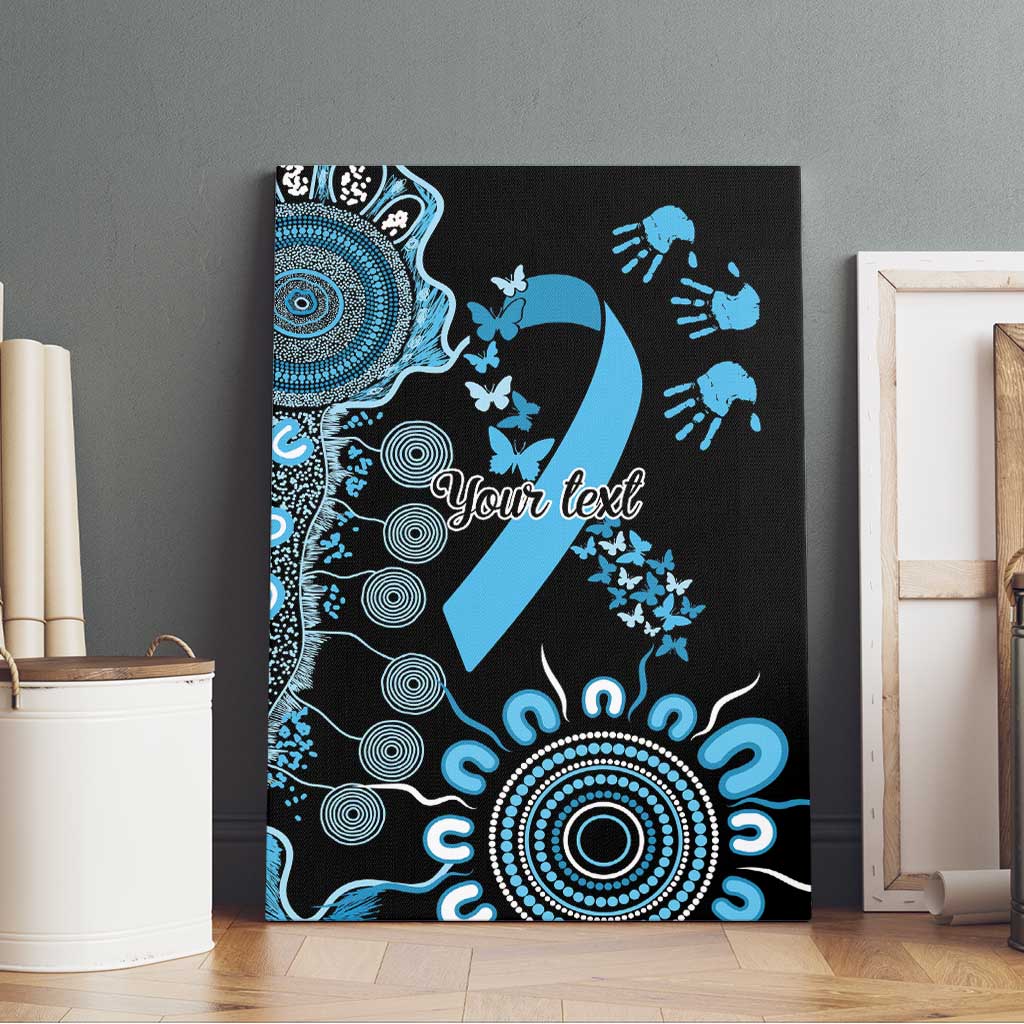 Prostate Cancer Awareness Personalised Canvas Wall Art Aboriginal Ribbon Dot Painting