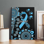 Prostate Cancer Awareness Personalised Canvas Wall Art Aboriginal Ribbon Dot Painting