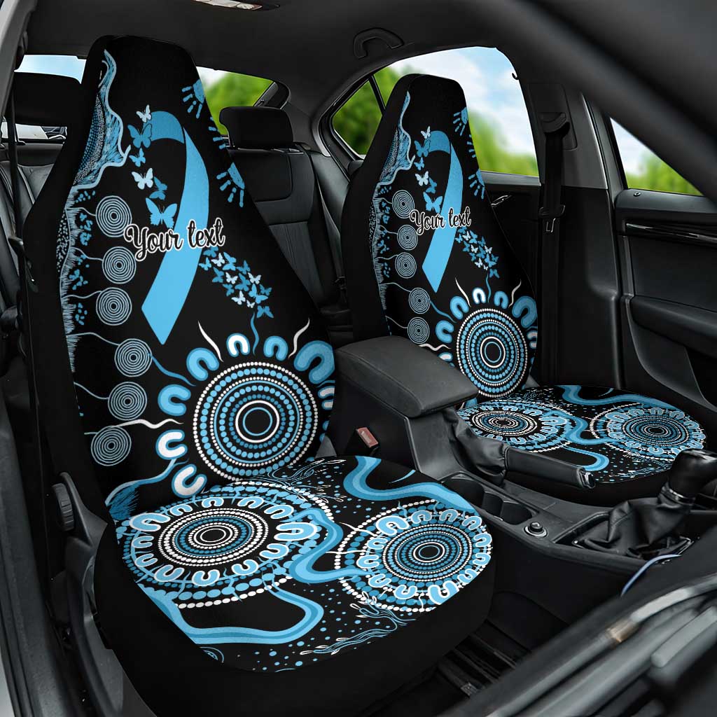 Prostate Cancer Awareness Personalised Car Seat Cover Aboriginal Ribbon Dot Painting