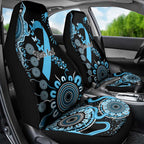Prostate Cancer Awareness Personalised Car Seat Cover Aboriginal Ribbon Dot Painting
