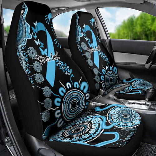 Prostate Cancer Awareness Personalised Car Seat Cover Aboriginal Ribbon Dot Painting