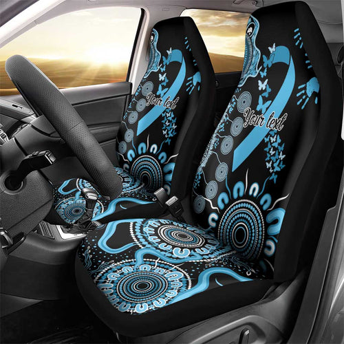 Prostate Cancer Awareness Personalised Car Seat Cover Aboriginal Ribbon Dot Painting