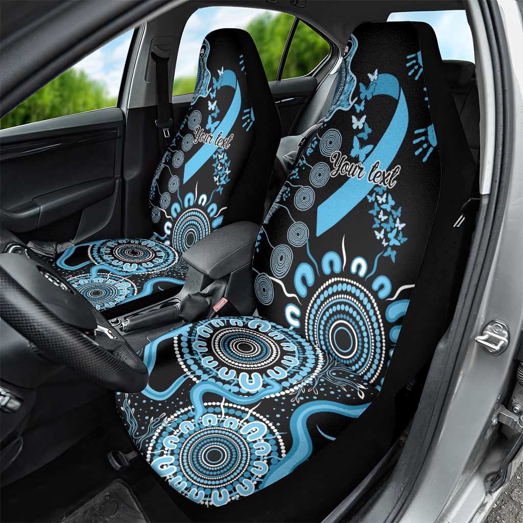 Prostate Cancer Awareness Personalised Car Seat Cover Aboriginal Ribbon Dot Painting