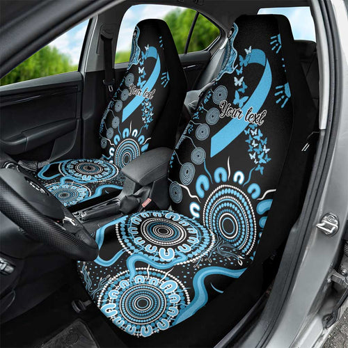 Prostate Cancer Awareness Personalised Car Seat Cover Aboriginal Ribbon Dot Painting