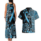 Prostate Cancer Awareness Personalised Couples Matching Tank Maxi Dress and Hawaiian Shirt Aboriginal Ribbon Dot Painting