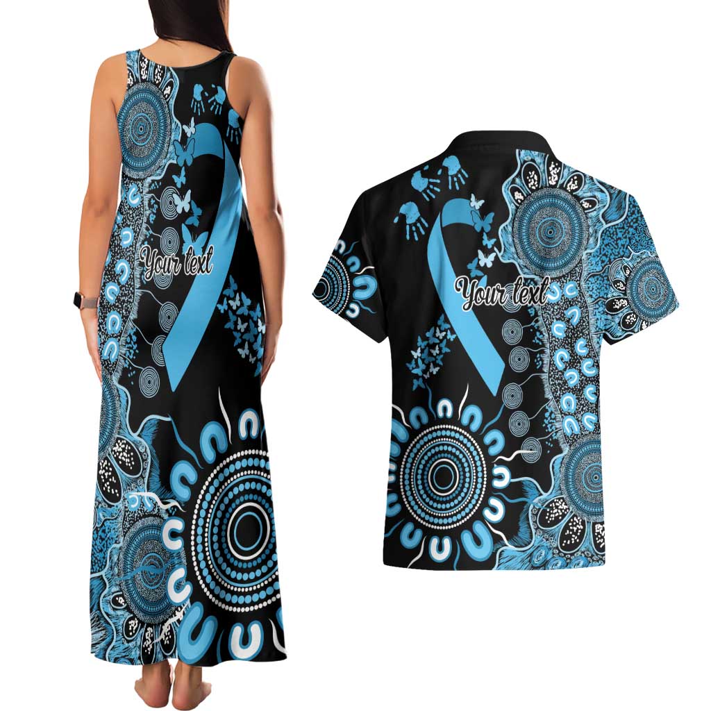 Prostate Cancer Awareness Personalised Couples Matching Tank Maxi Dress and Hawaiian Shirt Aboriginal Ribbon Dot Painting
