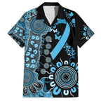 Prostate Cancer Awareness Personalised Family Matching Long Sleeve Bodycon Dress and Hawaiian Shirt Aboriginal Ribbon Dot Painting