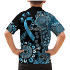 Prostate Cancer Awareness Personalised Family Matching Mermaid Dress and Hawaiian Shirt Aboriginal Ribbon Dot Painting