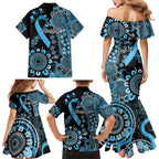 Prostate Cancer Awareness Personalised Family Matching Mermaid Dress and Hawaiian Shirt Aboriginal Ribbon Dot Painting
