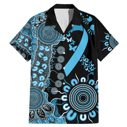 Prostate Cancer Awareness Personalised Family Matching Mermaid Dress and Hawaiian Shirt Aboriginal Ribbon Dot Painting