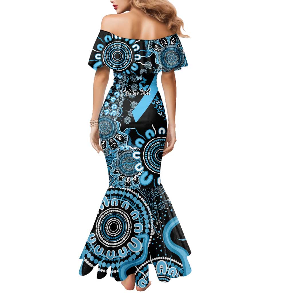 Prostate Cancer Awareness Personalised Family Matching Mermaid Dress and Hawaiian Shirt Aboriginal Ribbon Dot Painting