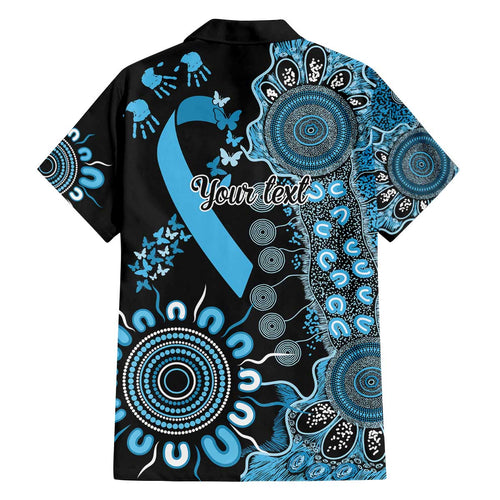 Prostate Cancer Awareness Personalised Family Matching Off The Shoulder Long Sleeve Dress and Hawaiian Shirt Aboriginal Ribbon Dot Painting