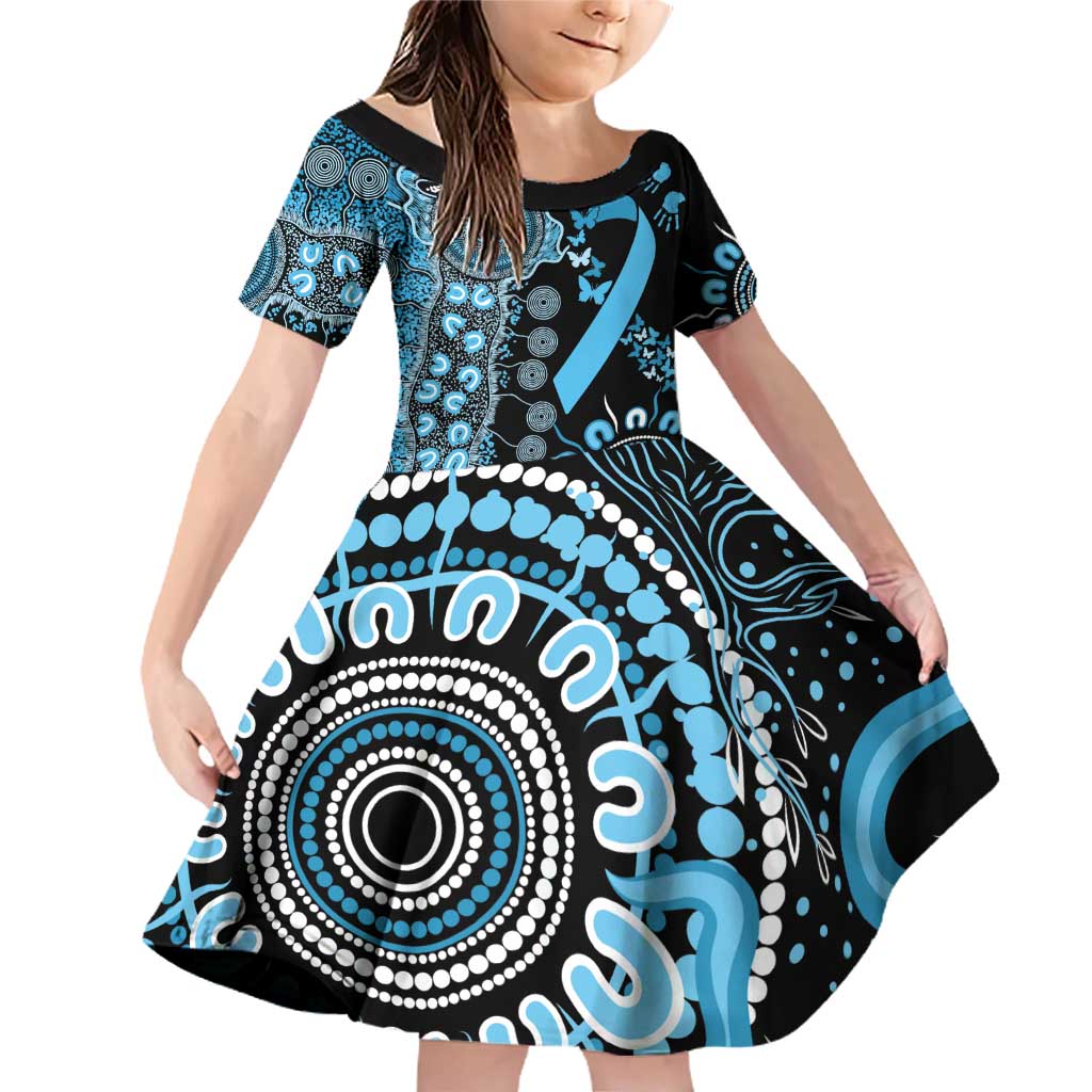 Prostate Cancer Awareness Personalised Family Matching Off Shoulder Short Dress and Hawaiian Shirt Aboriginal Ribbon Dot Painting