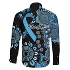 Prostate Cancer Awareness Personalised Family Matching Off Shoulder Short Dress and Hawaiian Shirt Aboriginal Ribbon Dot Painting