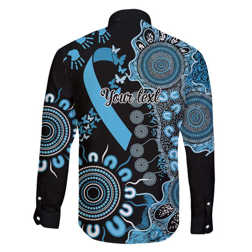 Prostate Cancer Awareness Personalised Family Matching Short Sleeve Bodycon Dress and Hawaiian Shirt Aboriginal Ribbon Dot Painting